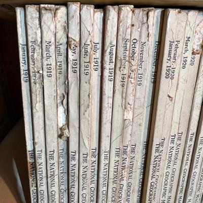 60 Antique National Geographic Magazines c.1919-1923