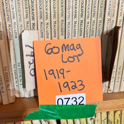 60 Antique National Geographic Magazines c.1919-1923