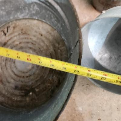 Lot of Various Sizes Galvanized Cans, Funnel