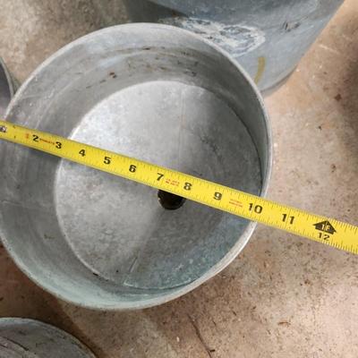 Lot of Various Sizes Galvanized Cans, Funnel