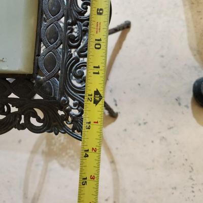 Vintage Ornate Table Metal & Marble 13x13x22