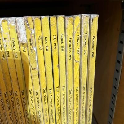 2 Shelves of Vintage National Geographic Magazines c.1931-1946