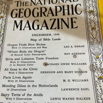 2 Shelves of Vintage National Geographic Magazines c.1931-1946