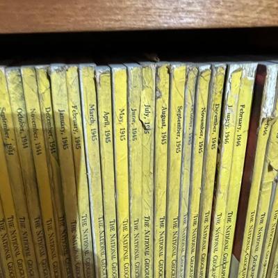 2 Shelves of Vintage National Geographic Magazines c.1931-1946