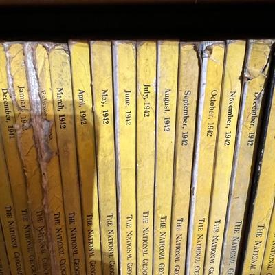 2 Shelves of Vintage National Geographic Magazines c.1931-1946