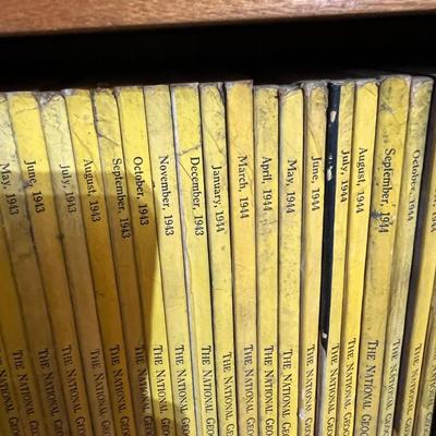 2 Shelves of Vintage National Geographic Magazines c.1931-1946