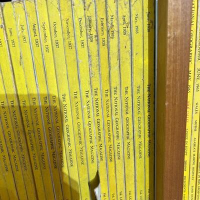 2 Shelves of Vintage National Geographic Magazines c.1931-1946