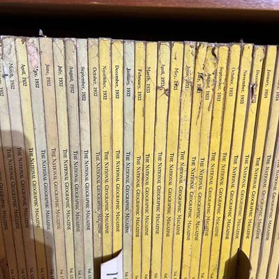 2 Shelves of Vintage National Geographic Magazines c.1931-1946