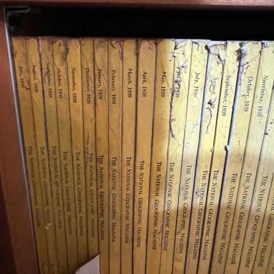 2 Shelves of Vintage National Geographic Magazines c.1931-1946