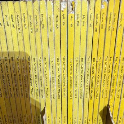 2 Shelves of Vintage National Geographic Magazines c.1931-1946