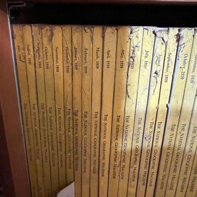 2 Shelves of Vintage National Geographic Magazines c.1931-1946