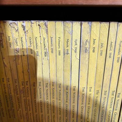2 Shelves of Vintage National Geographic Magazines c.1931-1946