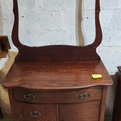 Antique Dry Sink with Mirror Frame 35x18x31