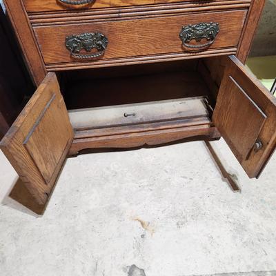 Antique Oak Chest Dry Sink 31x18x31