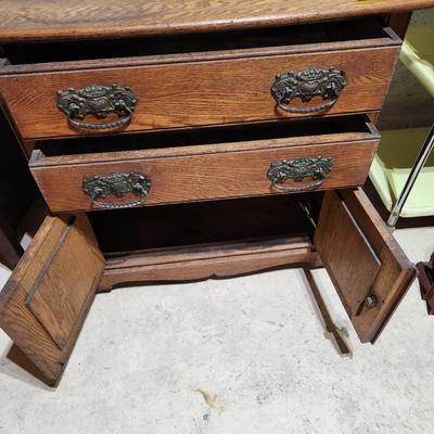 Antique Oak Chest Dry Sink 31x18x31