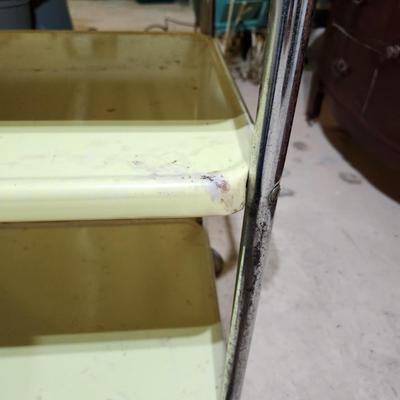 Vintage Mid Century Metal 3 Shelf Bar Cart