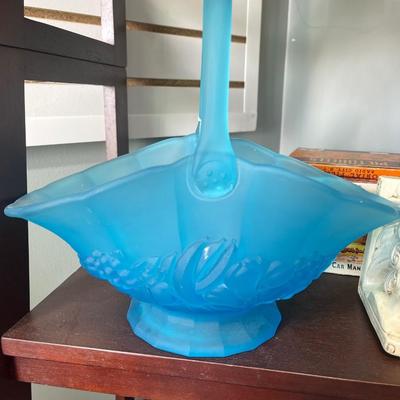Blue glass basket