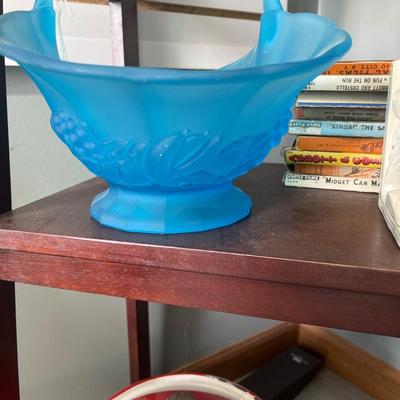 Blue glass basket