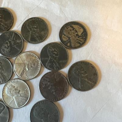 Wheat Penny Lot c. 1918-1956 Incl. Steel