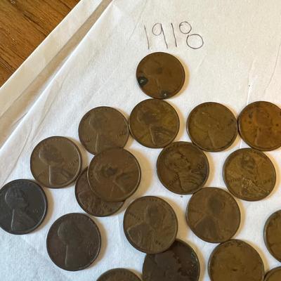 Wheat Penny Lot c. 1918-1956 Incl. Steel