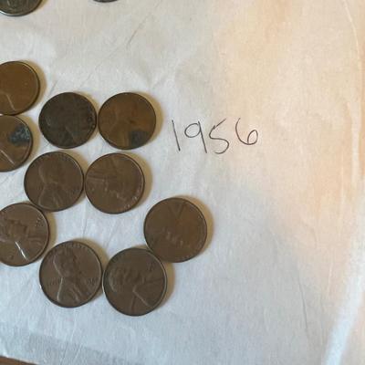 Wheat Penny Lot c. 1918-1956 Incl. Steel