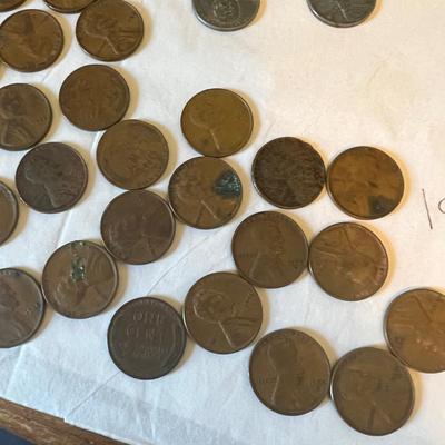 Wheat Penny Lot c. 1918-1956 Incl. Steel