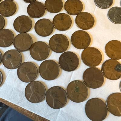 Wheat Penny Lot c. 1918-1956 Incl. Steel