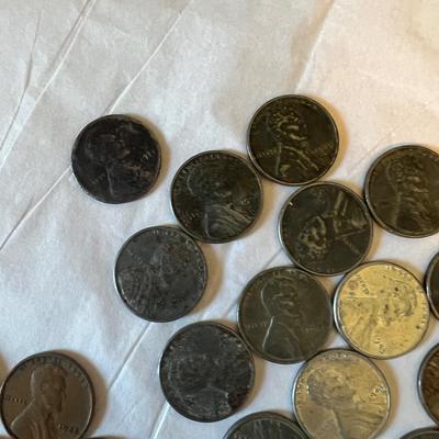 Wheat Penny Lot c. 1918-1956 Incl. Steel