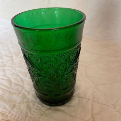 Anchor Hocking green sandwich tumbler
