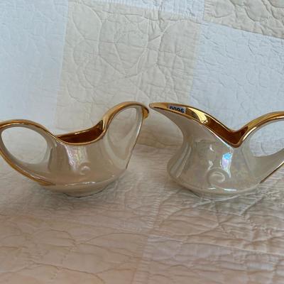 Lusterware-Pearl China Co-Art deco-cream & sugar