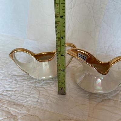Lusterware-Pearl China Co-Art deco-cream & sugar