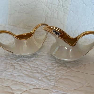 Lusterware-Pearl China Co-Art deco-cream & sugar
