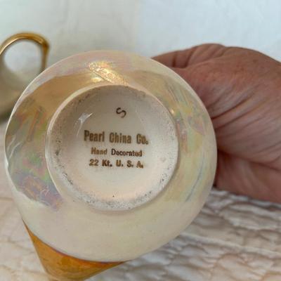 Lusterware-Pearl China Co-Art deco-cream & sugar