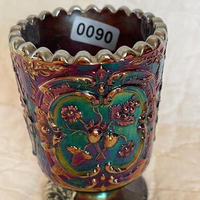 Fenton carnival glass “wild strawberry” toothpick holder