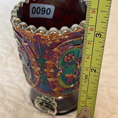 Fenton carnival glass “wild strawberry” toothpick holder