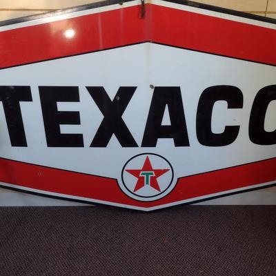 Large, Double Sided Porcelain Texaco Sign
