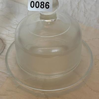 Frosted dome cheese/butter & small goblet
