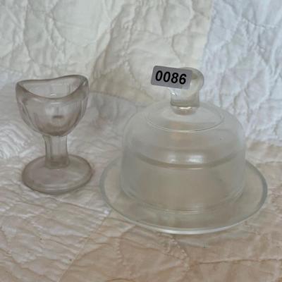 Frosted dome cheese/butter & small goblet