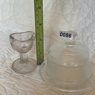 Frosted dome cheese/butter & small goblet