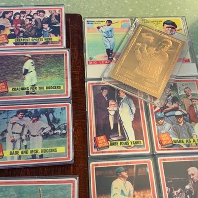 Babe Ruth Performance 22k Gold Leaf The Babe W/Mint Set In Hard Wood Display Case
