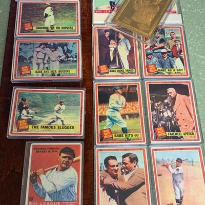 Babe Ruth Performance 22k Gold Leaf The Babe W/Mint Set In Hard Wood Display Case