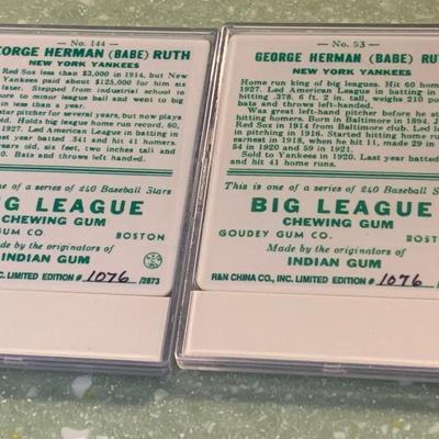 Babe Ruth Performance 22k Gold Leaf The Babe W/Mint Set In Hard Wood Display Case