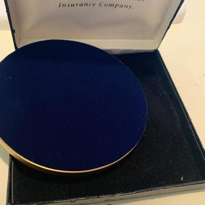 Large Coin Paperweight Montgomery Co 150yr Anniv. Plaque In Case