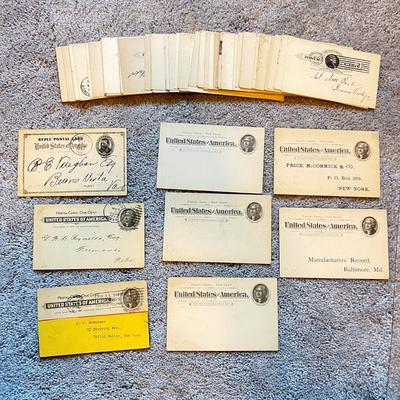 BIG Lot Antique Postal Cards c. 1890-99 Some Unused