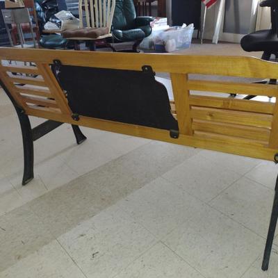 Coca-Cola Fountain Service Wooden and Metal Frame Bench with Cushion