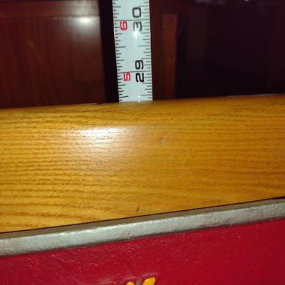 Coca-Cola Fountain Service Wooden and Metal Frame Bench with Cushion