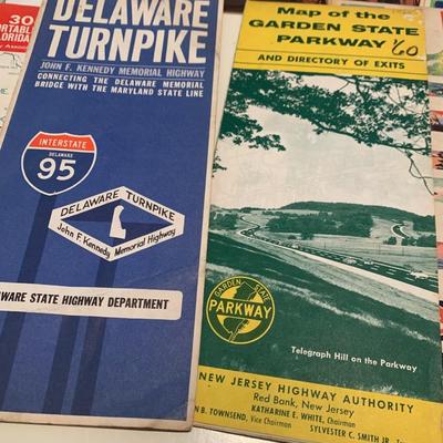 Vintage Fold Out Road Maps Lot