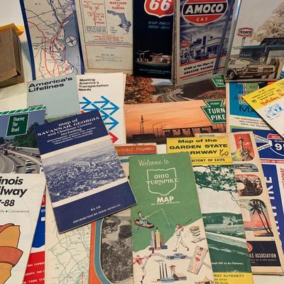 Vintage Fold Out Road Maps Lot