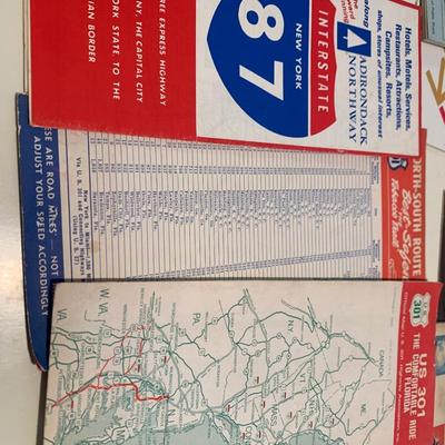 Vintage Fold Out Road Maps Lot