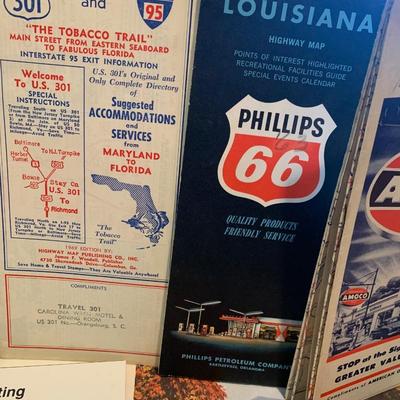 Vintage Fold Out Road Maps Lot